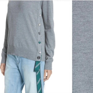 Marc Jacobs Wool Crewneck Silk Tie Button Up Size Size Small